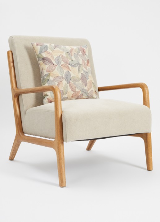 Claudi Stitch Leaf sierkussen 45 x 45 cm - voorkant 4 beige