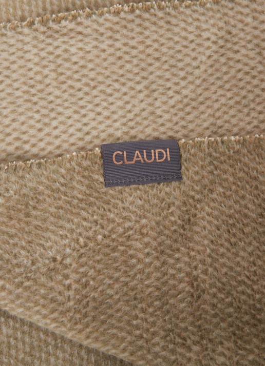 Claudi Unami plaid in katoenblend 150 x 200 cm - detail olijfgroen