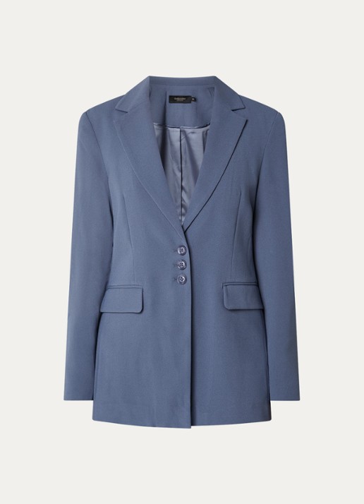 Claudia Sträter Blazer met klepzakken - voorkant 2 staalblauw