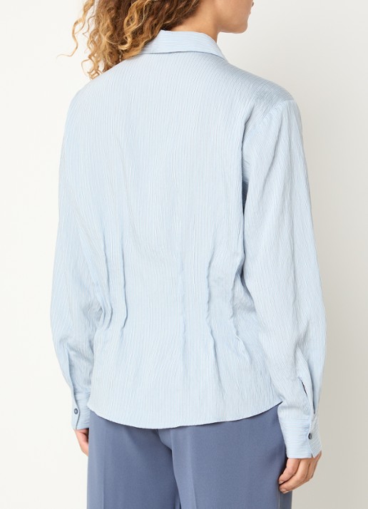 Claudia Sträter Blouse met streepprint - achterkant 2 blauwgrijs