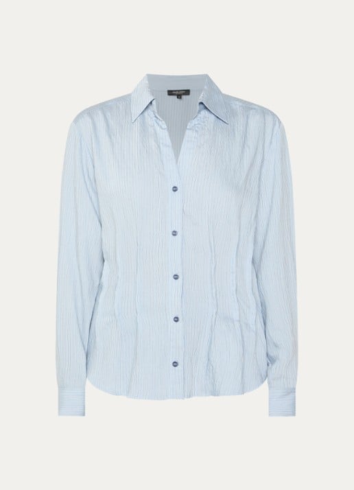 Claudia Sträter Blouse met streepprint - voorkant 3 blauwgrijs