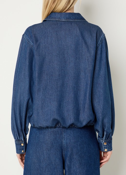 Claudia Sträter Blouse van denim - achterkant 4 indigo