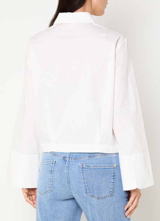 Claudia Sträter Blouse van katoen - achterkant 3 wit