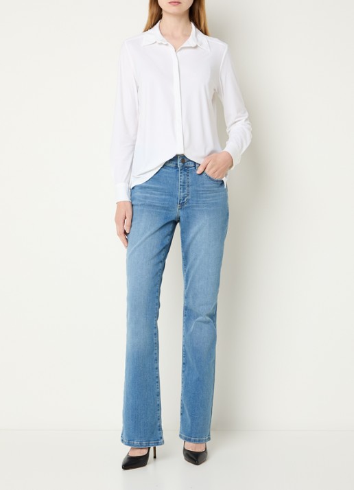 Claudia Sträter Blouse van travelstof met stretch - voorkant 3 wit