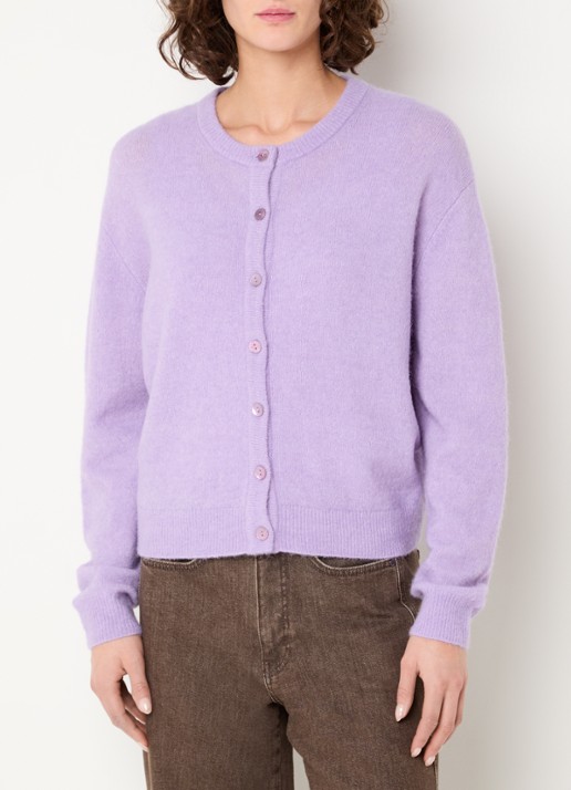 Claudia Sträter Fijngebreid vest in alpaca wolblend
