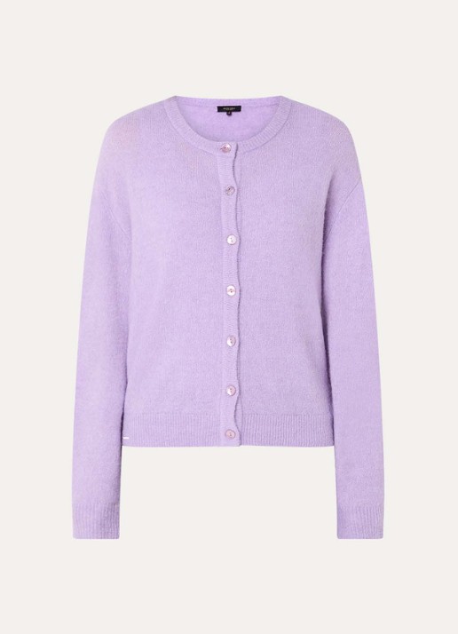 Claudia Sträter Fijngebreid vest in alpaca wolblend - voorkant 2 lila