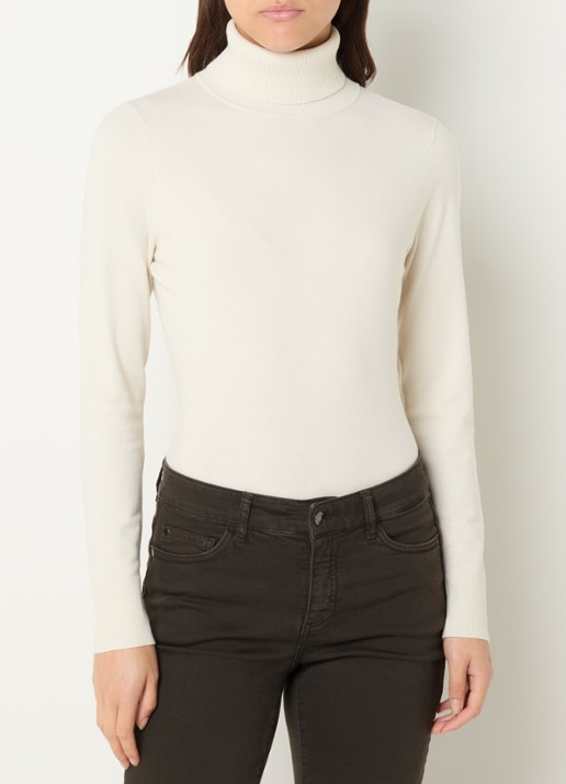 Claudia Sträter Fijngebreide pullover met col - detail gebroken wit