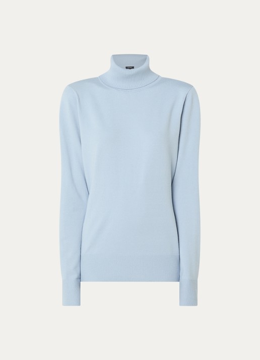 Claudia Sträter Fijngebreide pullover met col - voorkant 2 blauw