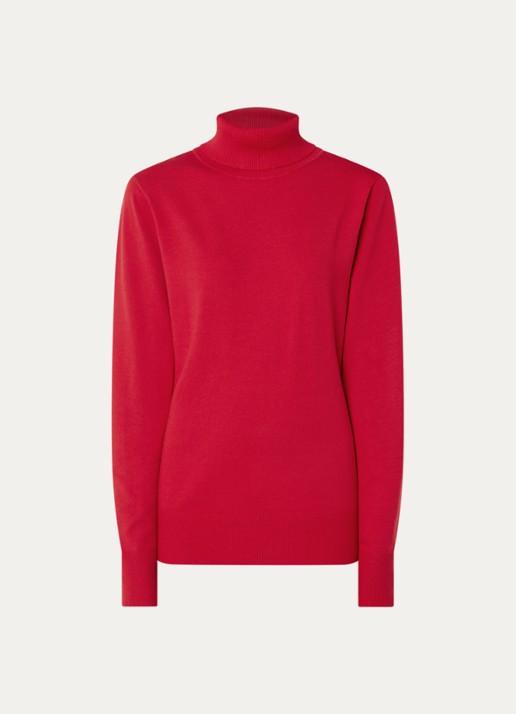 Claudia Sträter Fijngebreide pullover met col - voorkant 2 rood