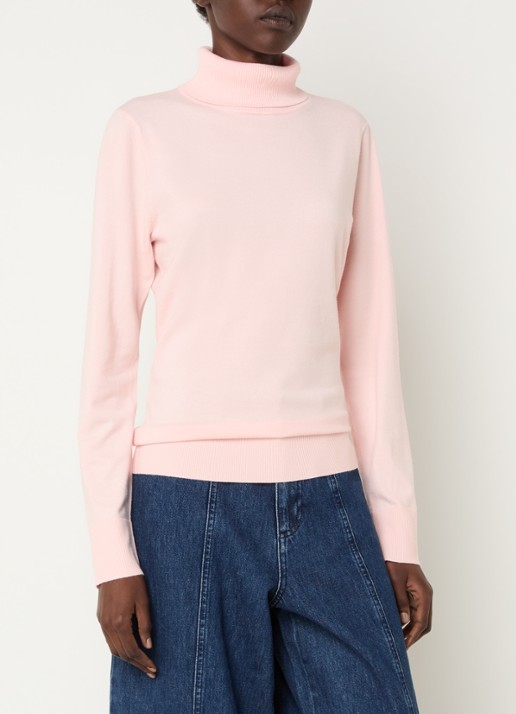 Claudia Sträter Fijngebreide pullover met col - detail 4 roze