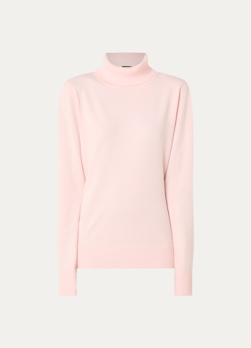 Claudia Sträter Fijngebreide pullover met col - voorkant 2 roze