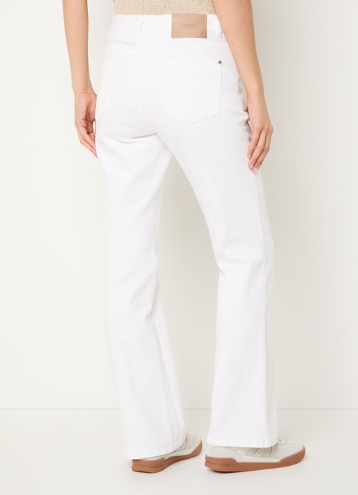 Claudia Sträter Fleur low waist straight leg jeans met gekleurde wassing - achterkant 5 wit