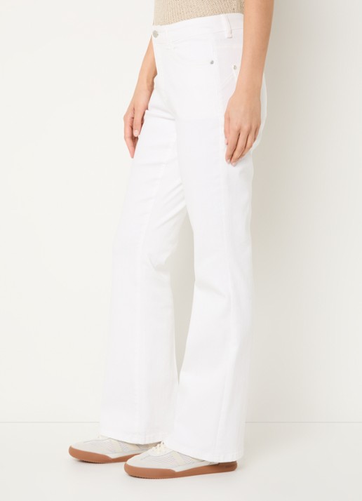 Claudia Sträter Fleur low waist straight leg jeans met gekleurde wassing - detail 2 wit