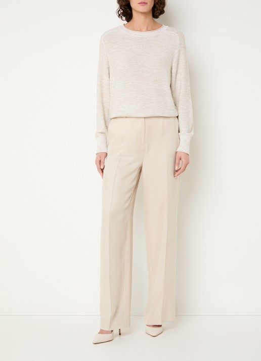 Claudia Sträter Grofgebreide pullover met lurex - voorkant 2 creme