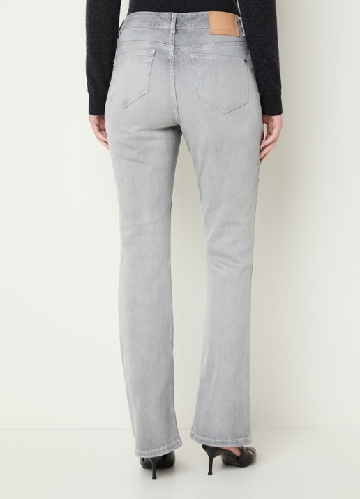 Claudia Sträter High waist flared jeans met gekleurde wassing - achterkant 3 lichtgrijs