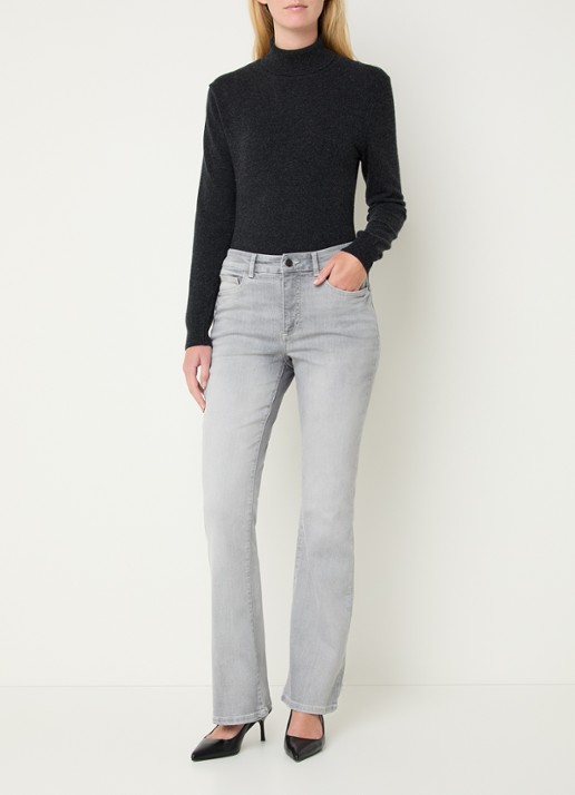 Claudia Sträter High waist flared jeans met gekleurde wassing - voorkant 2 lichtgrijs