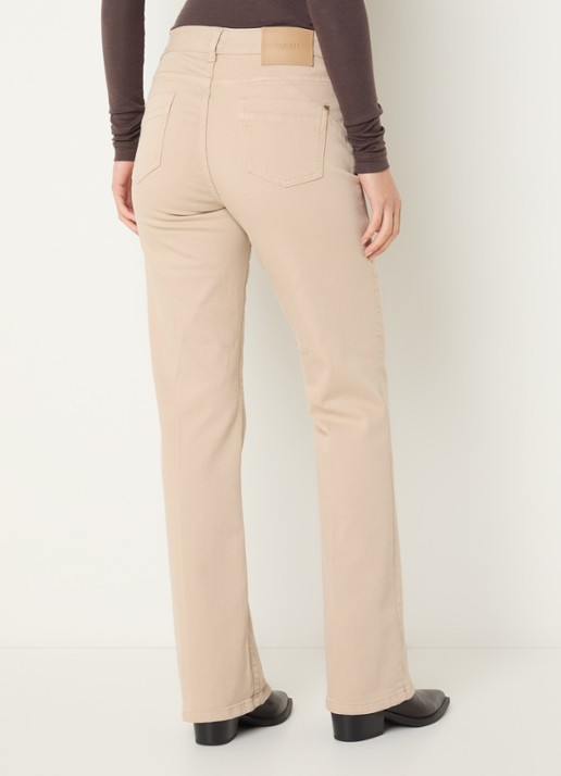 Claudia Sträter High waist flared jeans met gekleurde wassing - achterkant 5 zand