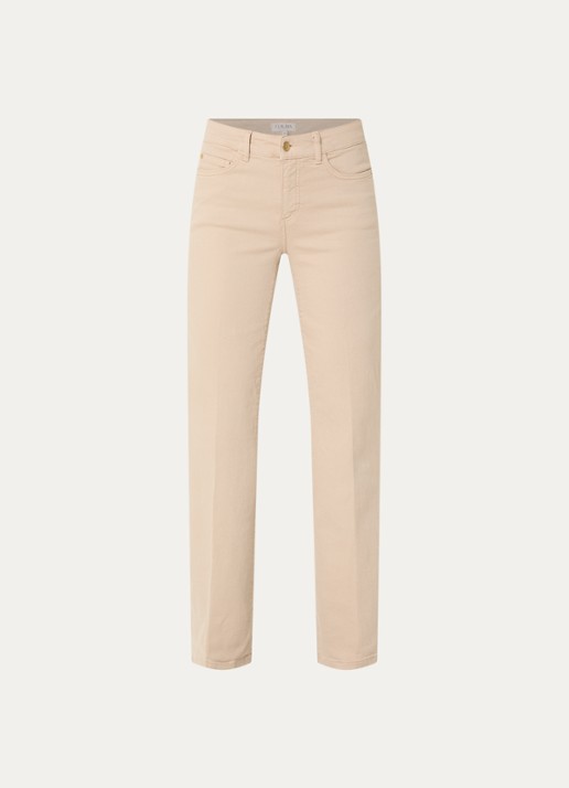 Claudia Sträter High waist flared jeans met gekleurde wassing - voorkant zand