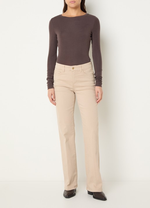 Claudia Sträter High waist flared jeans met gekleurde wassing - voorkant 2 zand