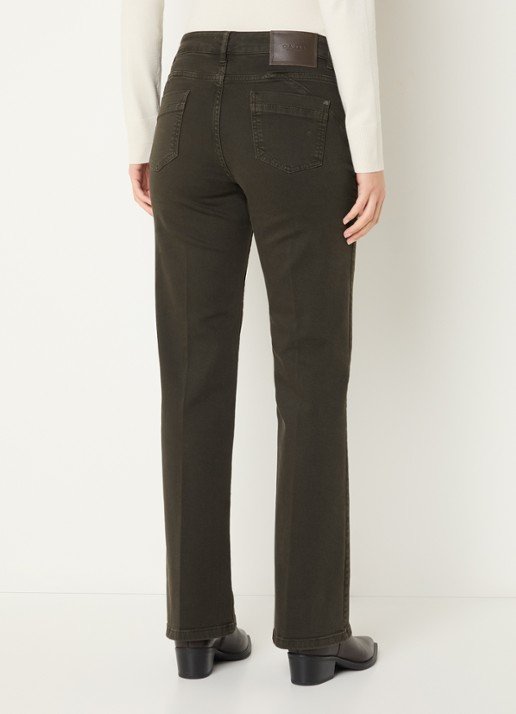 Claudia Sträter High waist flared jeans met gekleurde wassing - achterkant 3 donkerbruin
