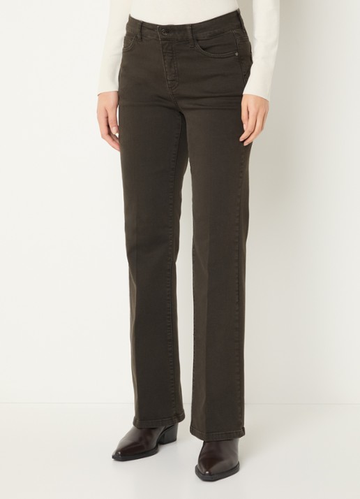 Claudia Sträter High waist flared jeans met gekleurde wassing - detail 4 donkerbruin