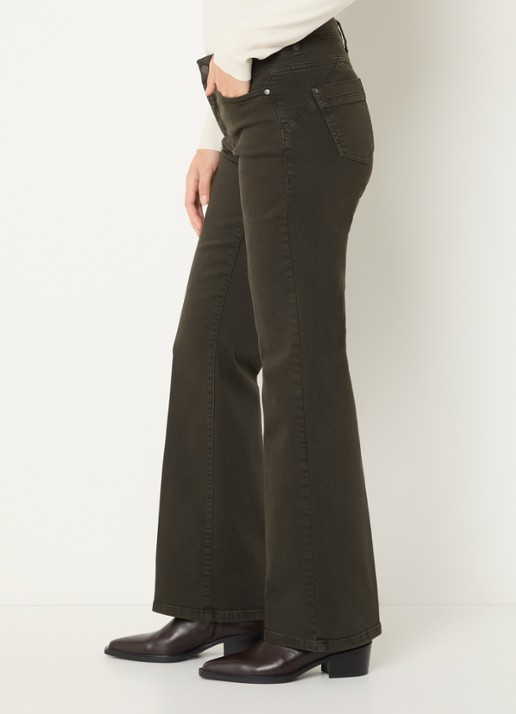 Claudia Sträter High waist flared jeans met gekleurde wassing - detail 5 donkerbruin