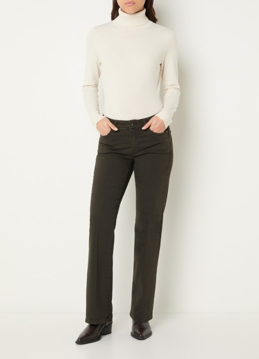 Claudia Sträter High waist flared jeans met gekleurde wassing - voorkant 2 donkerbruin