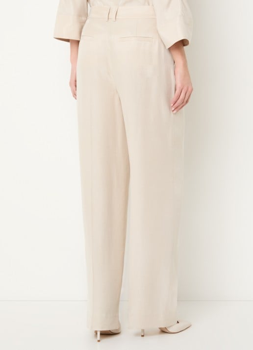 Claudia Sträter High waist loose fit pantalon met steekzakken - achterkant 4 beige