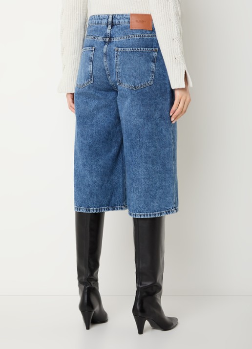 Claudia Sträter High waist straight fit korte broek van denim - achterkant 4 indigo