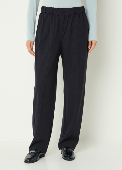 Claudia Sträter High waist straight fit pantalon met krijtstreep