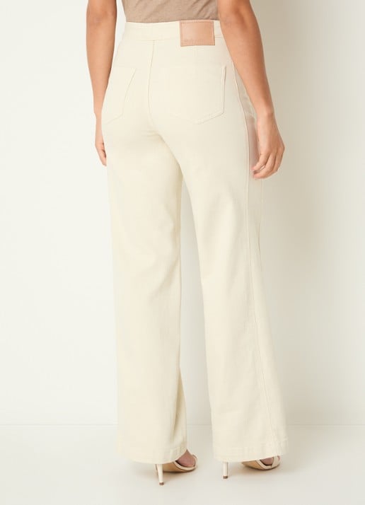 Claudia Sträter High waist straight leg jeans met gekleurde wassing - achterkant creme