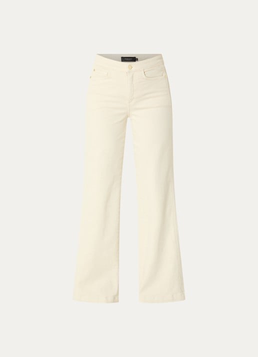 Claudia Sträter High waist straight leg jeans met gekleurde wassing - voorkant 2 creme