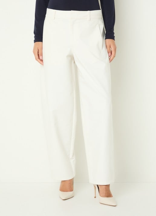 Claudia Sträter High waist tapered fit broek met steekzakken