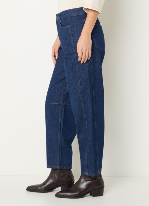 Claudia Sträter High waist tapered jeans met donkere wassing - detail 5 indigo