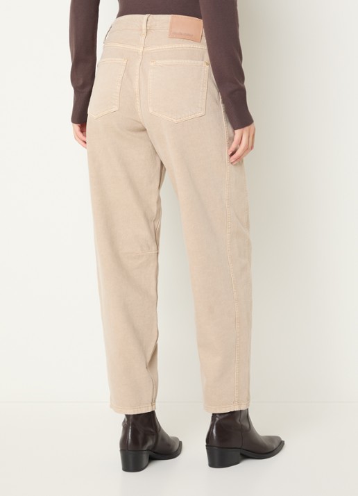 Claudia Sträter High waist tapered jeans met gekleurde wassing - achterkant 3 zand