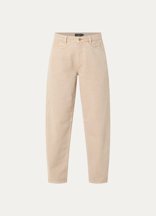 Claudia Sträter High waist tapered jeans met gekleurde wassing - voorkant zand