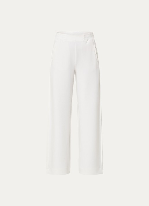 Claudia Sträter High waist wide fit broek met steekzakken - voorkant gebroken wit