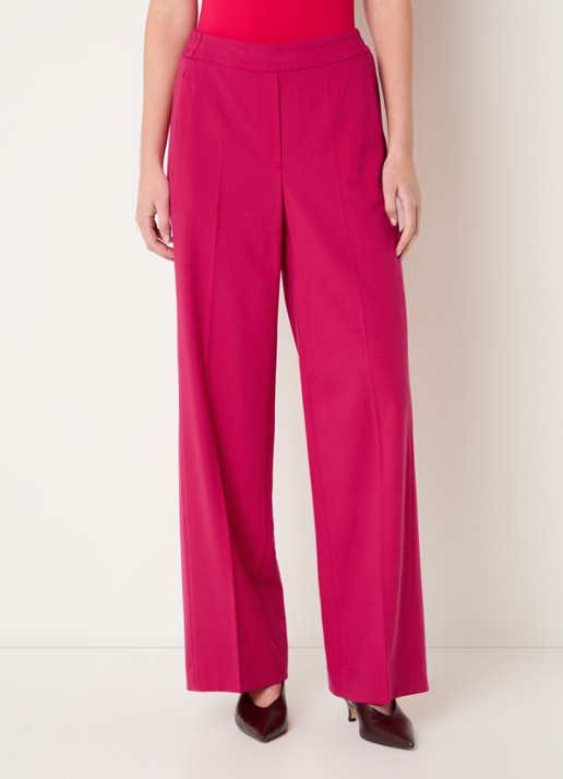 Claudia Sträter High waist wide fit pantalon met steekzakken