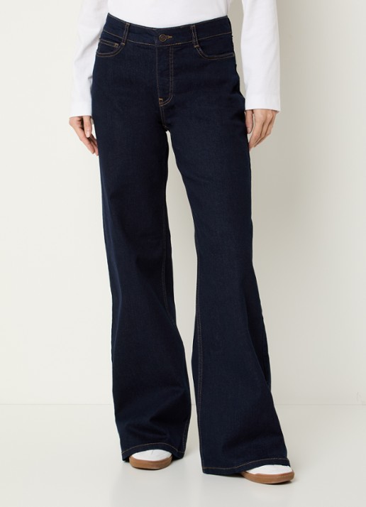 Claudia Sträter High waist wide leg jeans met donkere wassing