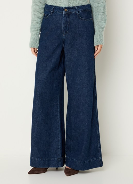 Claudia Sträter High waist wide leg jeans met donkere wassing