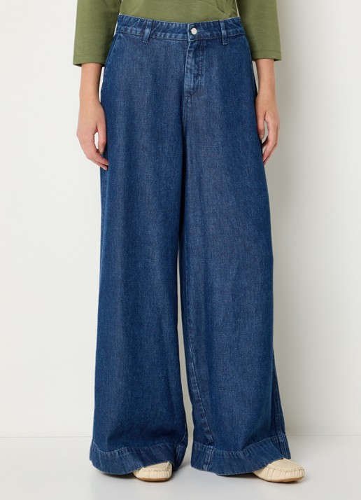 Claudia Sträter High waist wide leg jeans met medium wassing