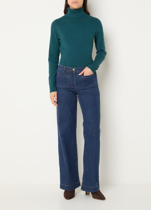 Claudia Sträter High waist wide leg jeans met opgestikte zakken - voorkant 2 indigo