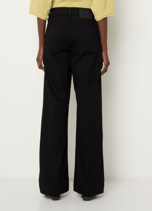 Claudia Sträter High waist wide leg jeans met opgestikte zakken - achterkant 2 zwart