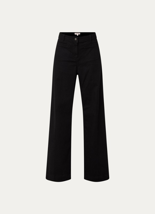 Claudia Sträter High waist wide leg jeans met opgestikte zakken - voorkant 3 zwart