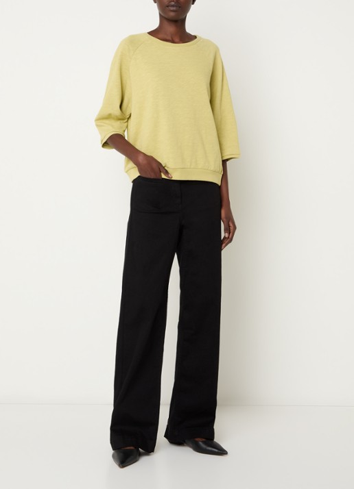 Claudia Sträter High waist wide leg jeans met opgestikte zakken - voorkant 4 zwart