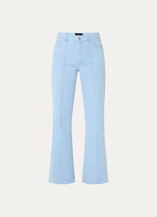 Claudia Sträter High waisted flared jeans met lichte wassing - voorkant 2 indigo