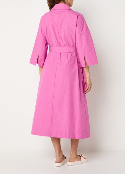 Claudia Sträter Maxi blousejurk met strikceintuur  - achterkant 3 roze