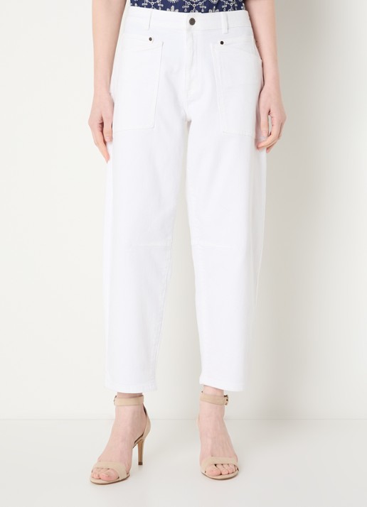 Claudia Sträter Mid waist balloon fit jeans met opgestikte zakken