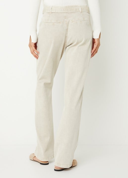 Claudia Sträter Mid waist straight fit jeans met gekleurde wassing en ceintuur - achterkant 2 creme