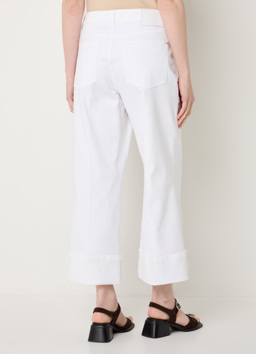 Claudia Sträter Mid waist straight leg cropped jeans met gekleurde wassing - achterkant 5 wit